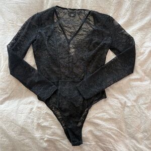 Victoria's Secret Black Lace Bodysuit